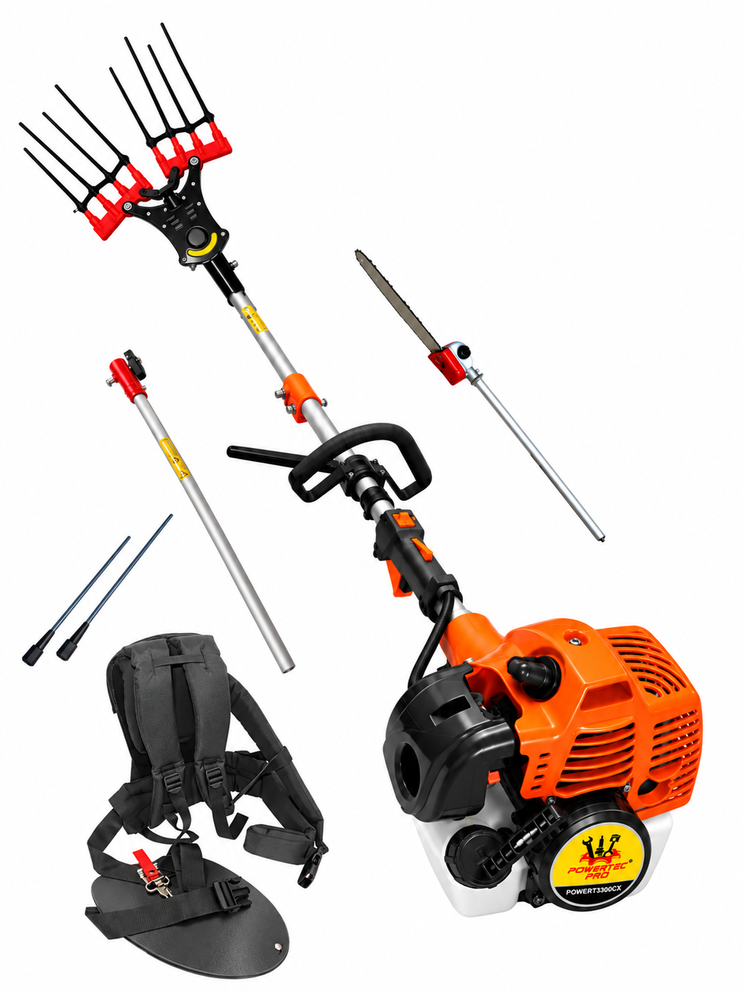 VAREADORA PODADORA DE ACEITUNA DE GASOLINA POWERTEC PRO -33cc