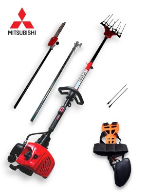 VAREADOR GASOLINA CON PODADORA POWERTEC PTO MOTOR MITSUBISHI TU-33