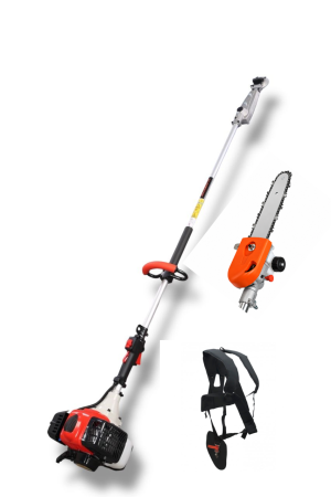 Vibradora de Gancho POWERTEC PRO 52CC con Podadora de Altura – Gasolina 3 CV
